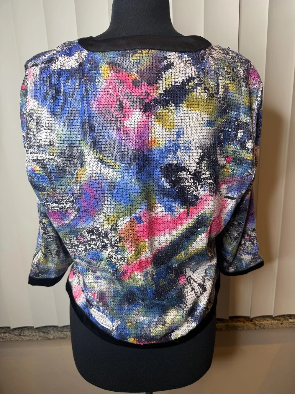 Michael Simon multicolored sequin full-zip jacket blazer Size XL - Picture 9 of 11